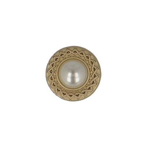 Lot de 6 boutons perles couleur vieil or - 15 mm - vieil or