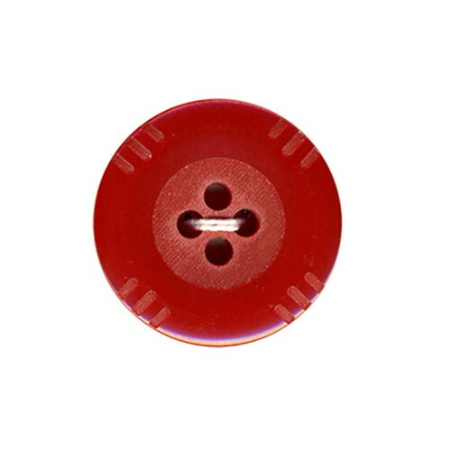 Lot de 6 boutons petits traits 15mm - rouge - 15mm