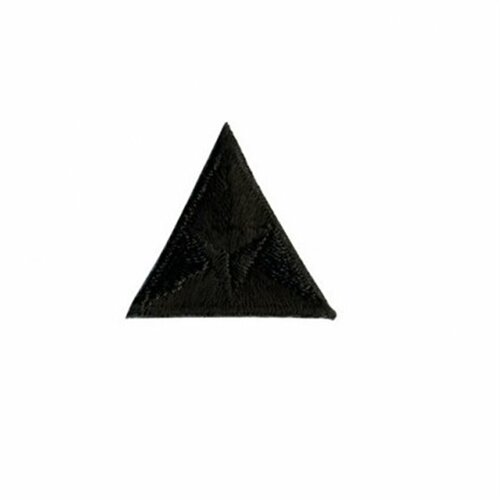 Lot de 3 écussons thermocollants mouche triangle brodé noir 2x2cm