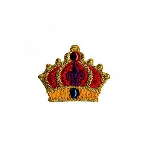 Lot de 3 écussons thermocollants thermocollant couronne rouge 2,5 x 1,5cm