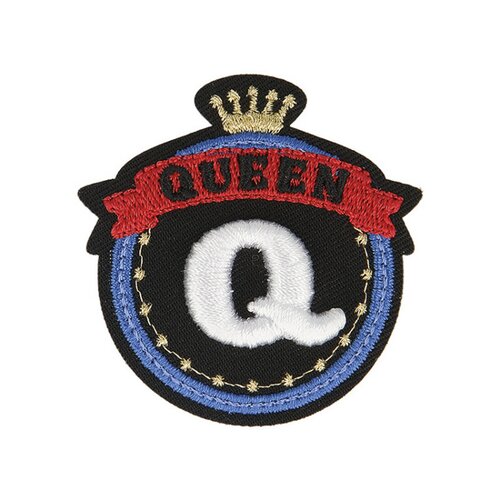 Lot de 3 écussons thermocollants badge royal q queen 5cm