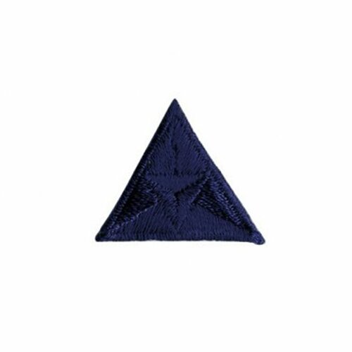 Lot de 3 écussons thermocollants mouche triangle brodé bleu 2x2cm