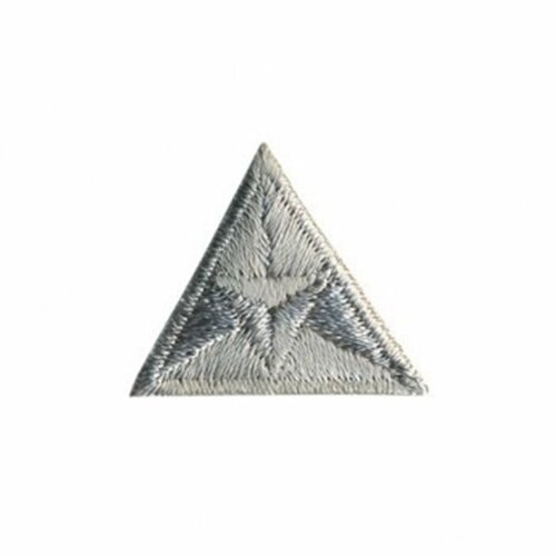 Lot de 3 écussons thermocollants mouche triangle brodé gris 2x2cm