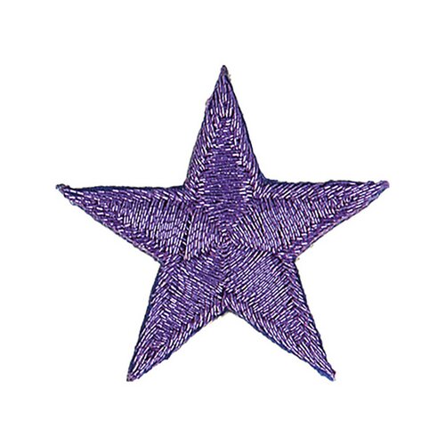 Lot de 3 écussons thermocollants etoile brillant violet 3x3cm