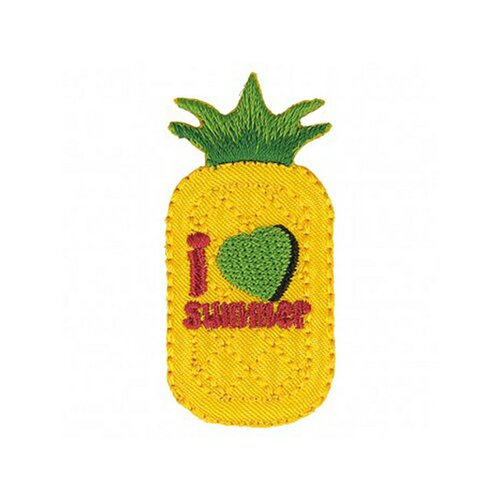 Lot de 3 écussons thermocollants ananas 2,5x5cm