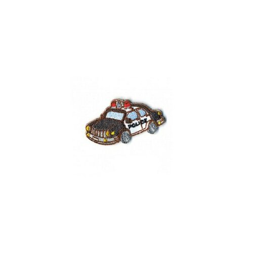 Lot de 3 écussons thermocollants voiture de police 5x3cm