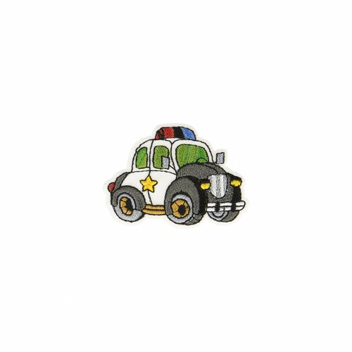 Lot de 3 écussons thermocollants véhicule police 3x5cm
