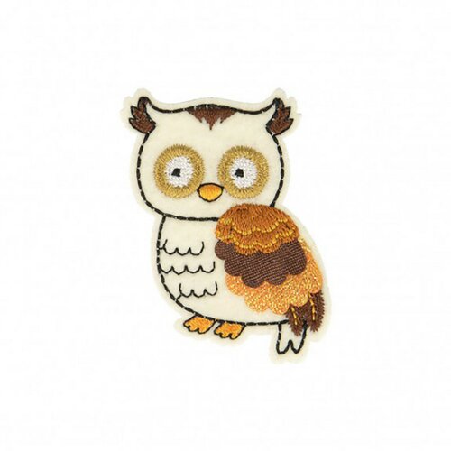 Lot de 3 écussons thermocollants feutrine chouette 5x5cm