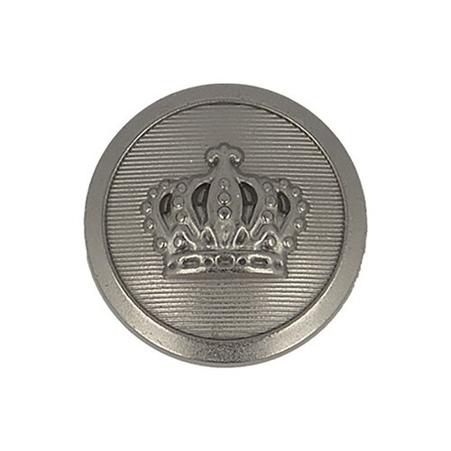 Bouton métal couronne - argent mat - 15mm