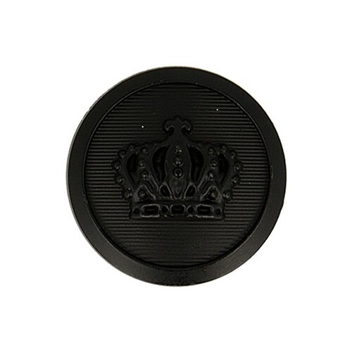 Bouton métal couronne - noir - 15mm