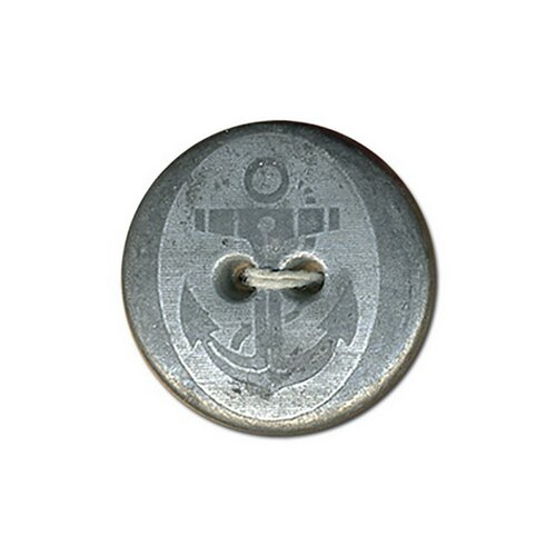 Bouton métal ancre 2trous 12mm argent vieilli