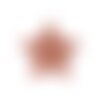 Ecusson thermocollant étoile brodée rouge/beige 4x4cm