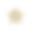 Ecusson thermocollant étoile brodée blanc/doré 4x4cm