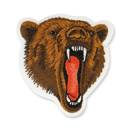 Ecusson thermocollant tête de ours 5x5cm