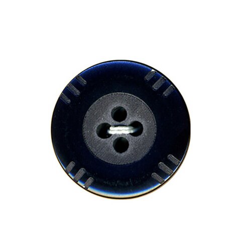 Bouton petits traits 18mm - bleu - 18mm