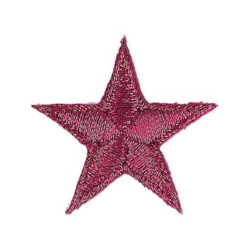 Ecusson thermocollant etoile brillant fuchsia 3x3cm