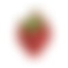 Ecusson thermocollant fraise perles 4,5x5cm