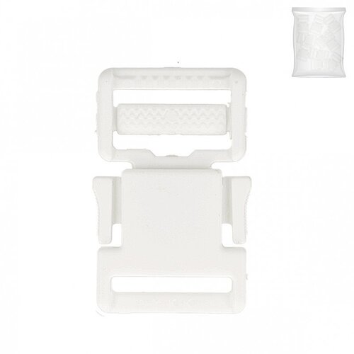 Boucle plastique blanc 57mm x 40mm