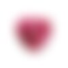 Lot de 6 boutons nacre en forme de coeur couleur fuchsia