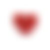 Lot de 6 boutons coeur translucide couleur rouge 9mm