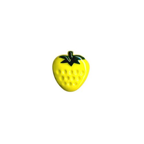 Lot de 6 boutons en forme de fraise couleur jaune 13mm