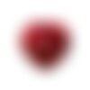 Lot de 6 boutons nacre en forme de coeur couleur rouge