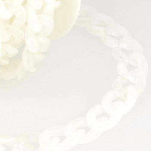 Bobine 5m chaîne plastique brillant blanc 20mm