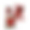 Ecusson à coudre xl chien bouledogue avec guitare à sequins rouge 21cm x 14,5cm