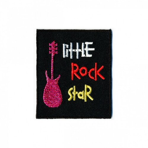 Ecusson thermocollant  rock star 50mm x60mm