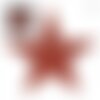 Ecusson thermocollant grand format étoile en sequins rouge 25 cm x 31 cm