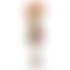 Ecusson thermocollant jeune femme rousse mini sac jaune 6,5 cm x 2 cm