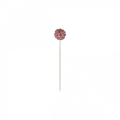 Boîte de 8 épingles boules strass 10mm x 50mm rose