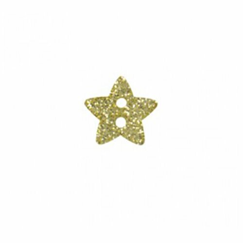 Bouton étoile paillettée or  11mm