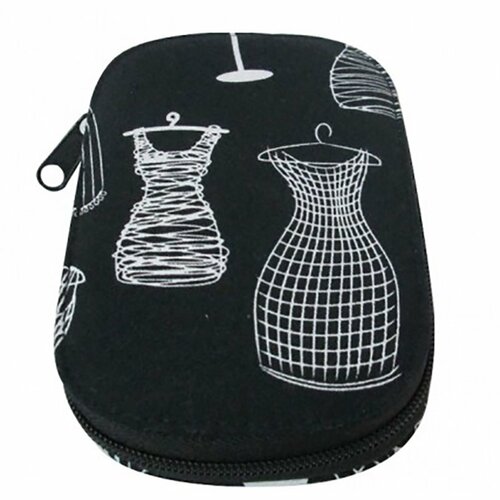 Pochette à couture 16x12cm mannequins sur fonds noir