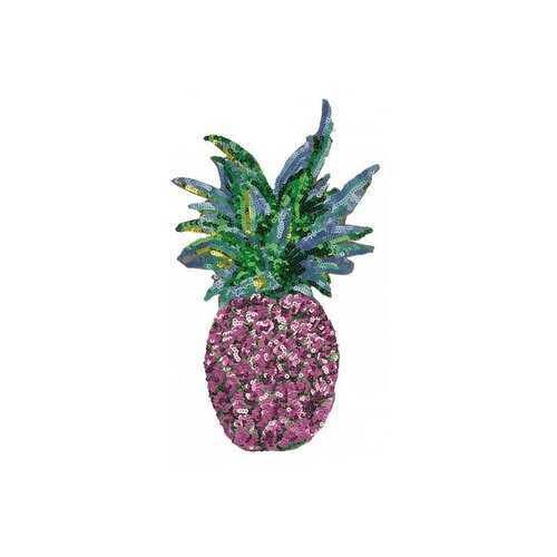 Ecusson thermocollant ananas rose xl 29x16cm