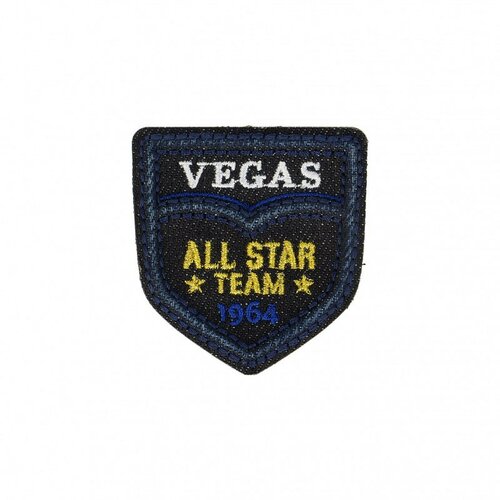 Lot de 3 écussons thermocollants equipe vegas denim foncé 4,5cm x 5,5cm