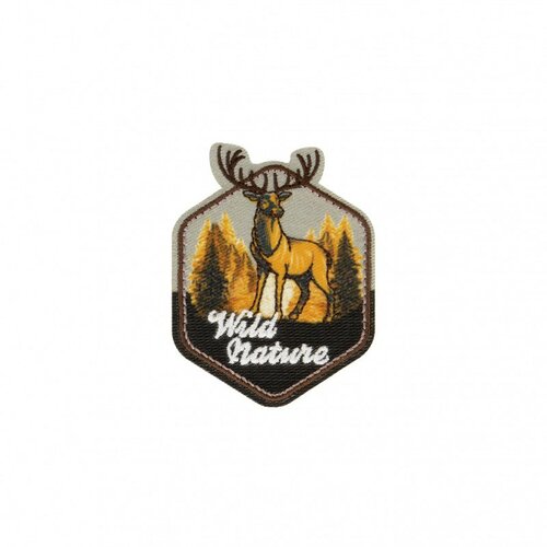 Lot de 3 écussons thermocollants cerf nature 6cm x 4cm