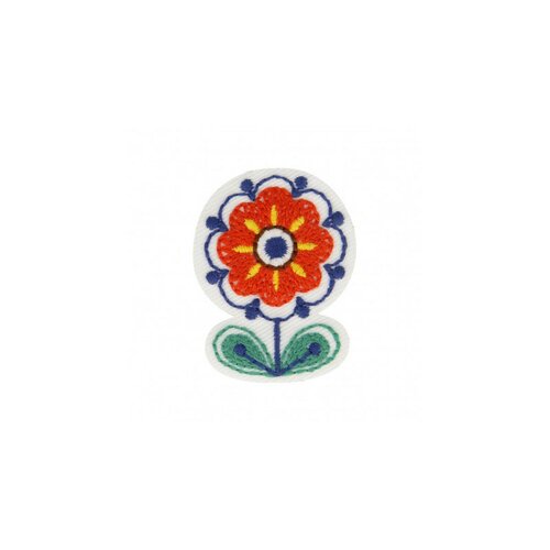 Ecusson thermocollant fleur babouchka 4cm x 3cm