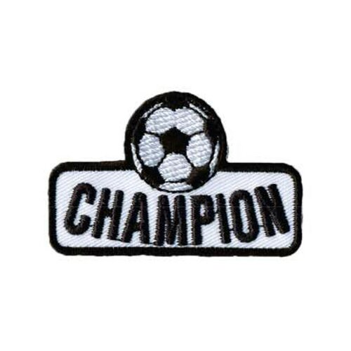 Lot de 3 écussons thermocollants champion foot 5x3.5cm