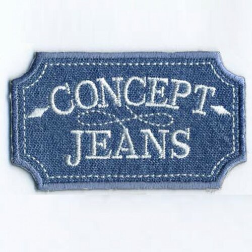 Lot de 3 écussons thermocollants concept jeans 7.5x4.5cm