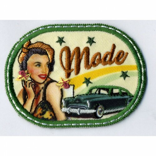 Lot de 3 écussons thermocollants retro mode 7cmx5cm