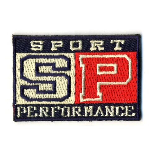 Lot de 3 écussons sp sport performance blanc et rouge 5.5cmx3.5cm