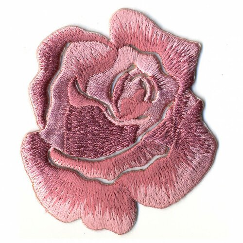 Lot de 3 écussons thermocollants rose rose 4cmx5cm