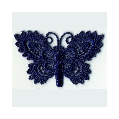 Lot de 3 écussons thermocollants papillon crochet prune 5cmx3cm