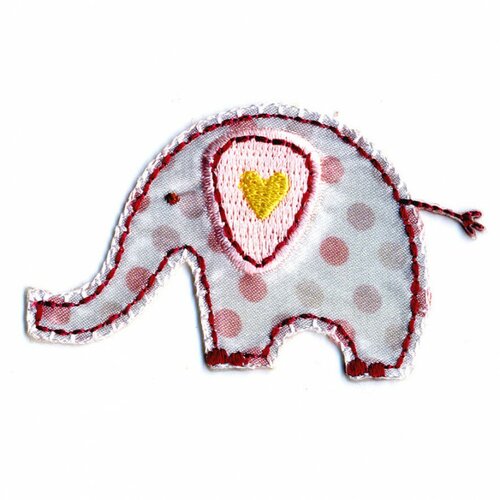 Lot de 3 écussons thermocollants éléphant 6cmx4cm