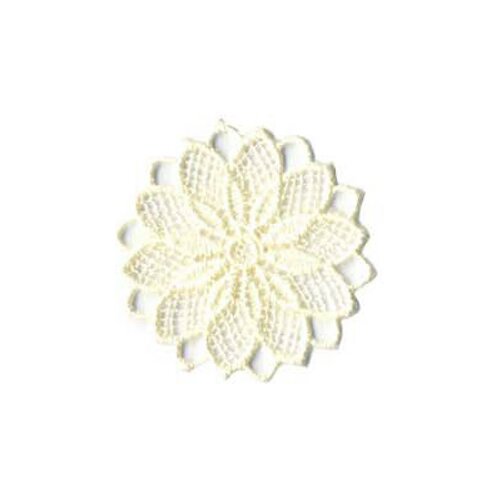 Ecusson thermocollant fleur ajourée écru 3.5x3.5cm