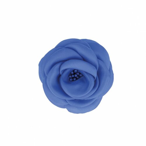 Broche fleur pistils bleu 8cm