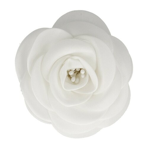 Broche fleur pistils blanc 8cm