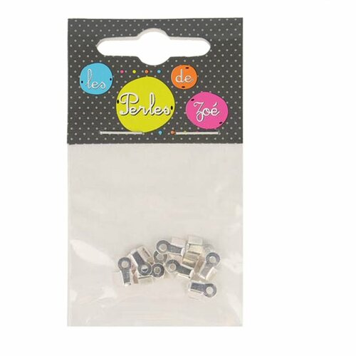 Lot de 10 embouts lacets métal 5,5x3,5mm argent