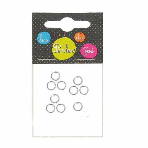 Lot de 10 anneaux 6mm métal couleur argent
